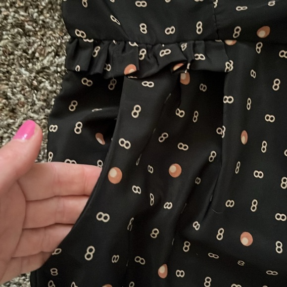 Xhilaration Black Orange Yellow Geometric Polka Dot Mini Sun Dress, Size Medium - Picture 7 of 14